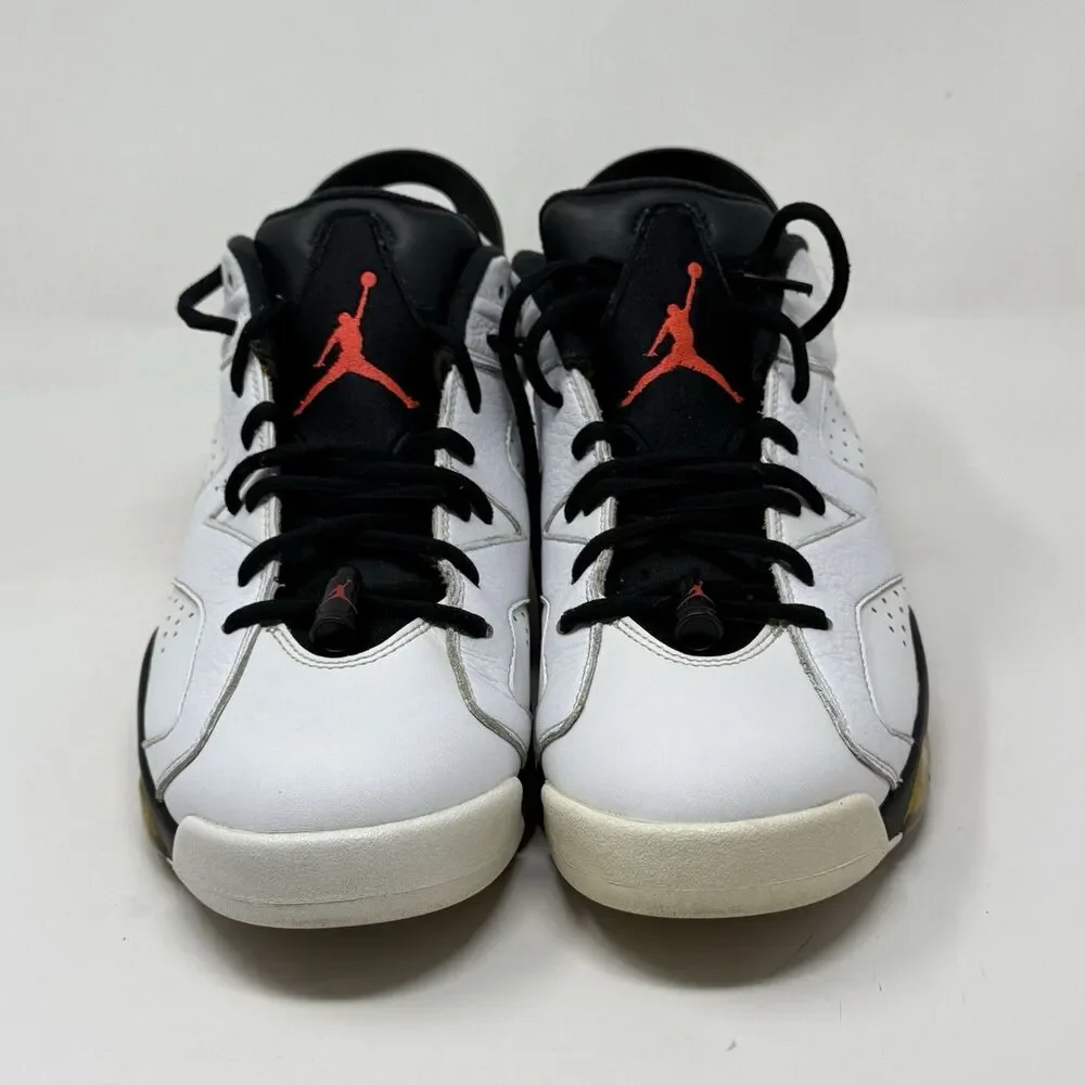 Nike Air Jordan 6 Retro Low Sneakers Shoes Mens 10.5 White Infrared Black 304401
